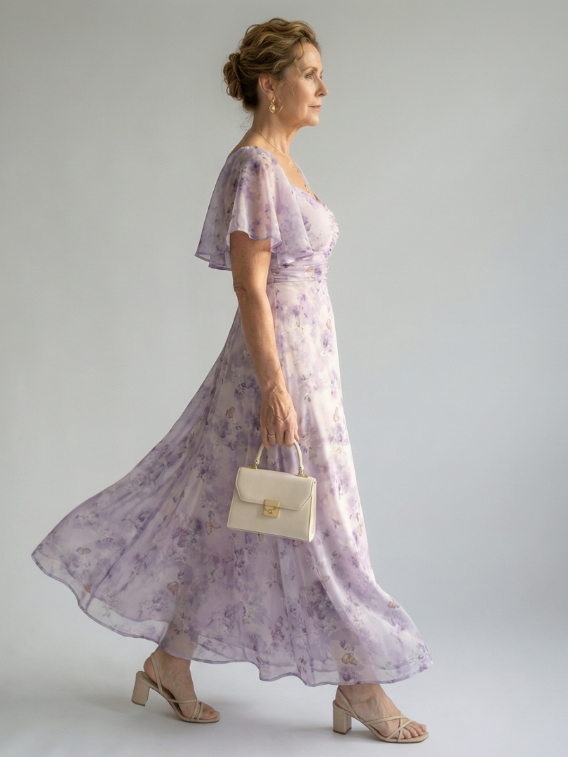 Vaelis - Flutter Sleeve Midi Dress