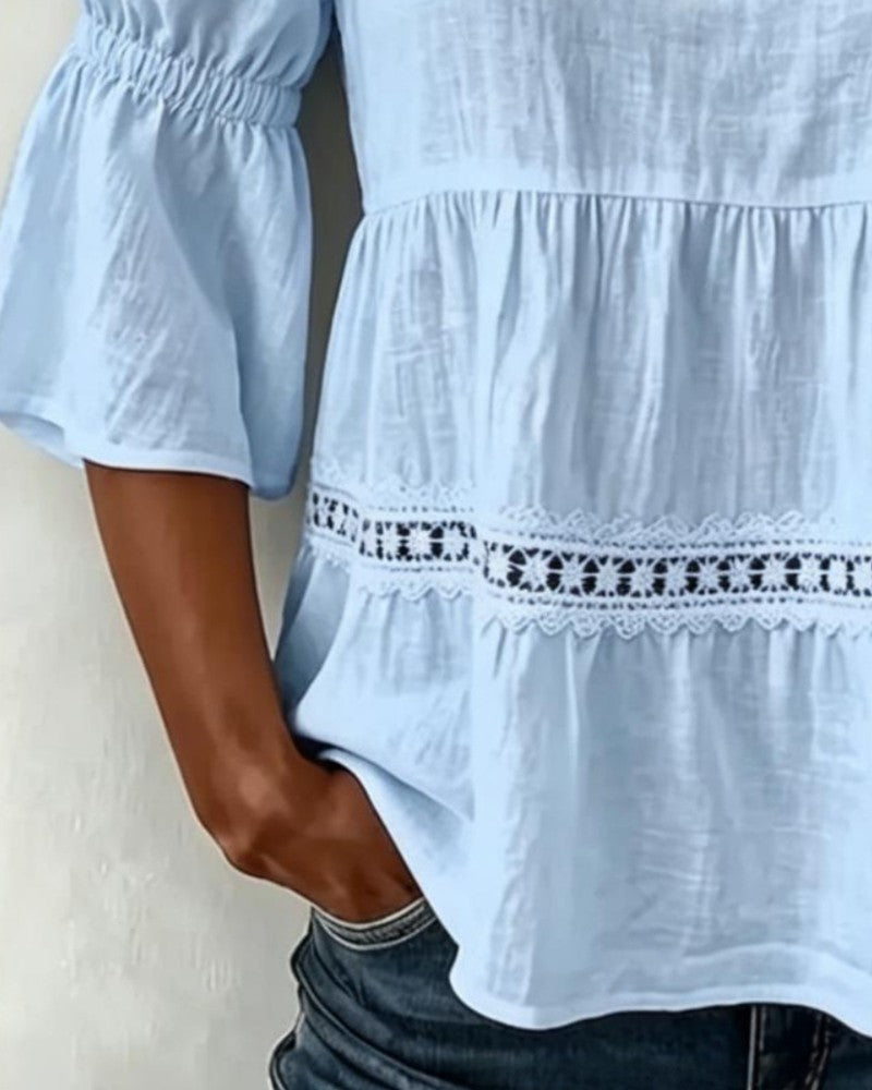 Women's Lace Cold Shoulder Blouse Summer | Senselle