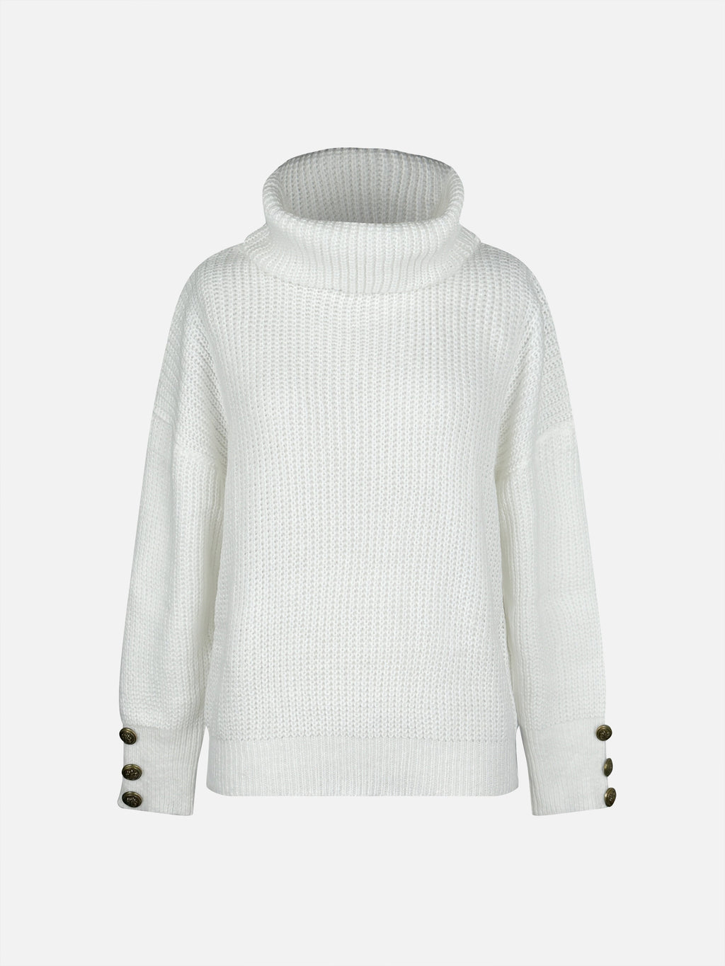White cozy cowl-neck sweater