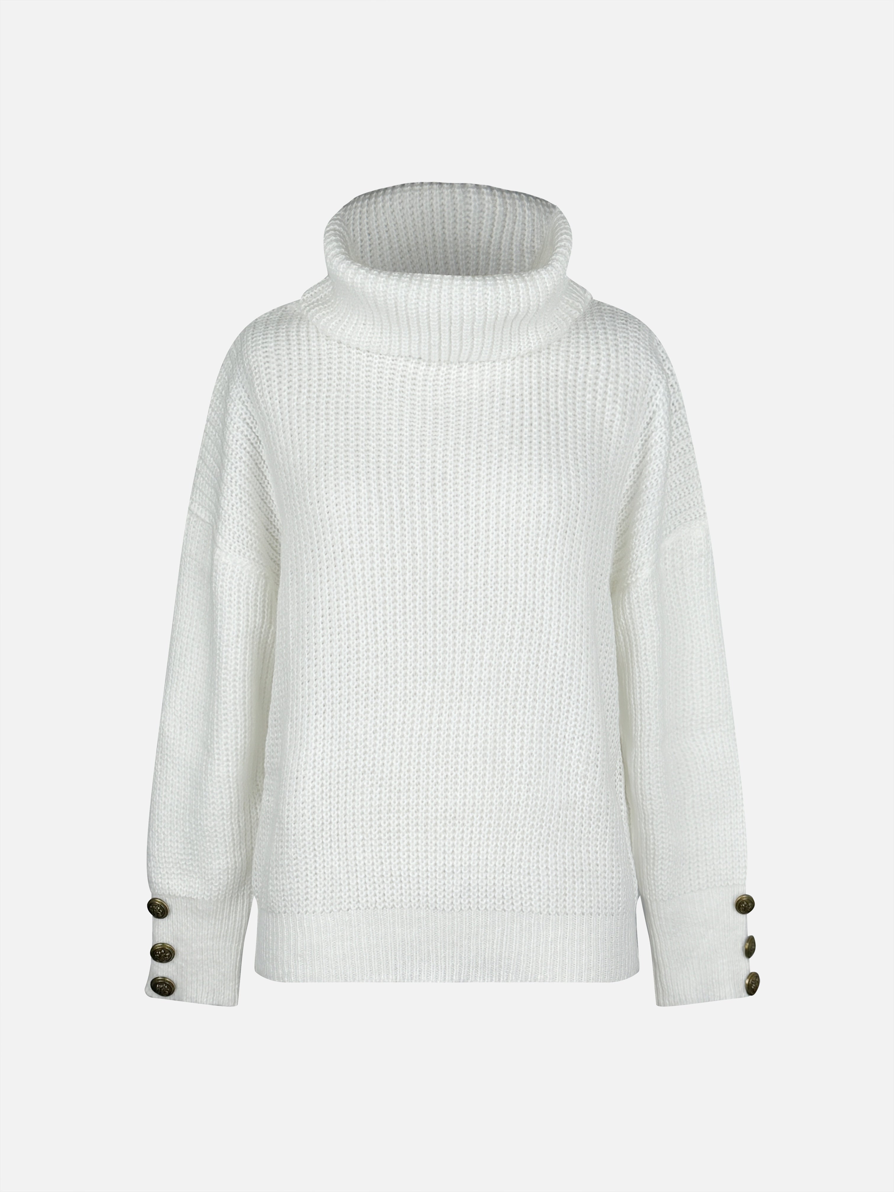White cozy cowl-neck sweater