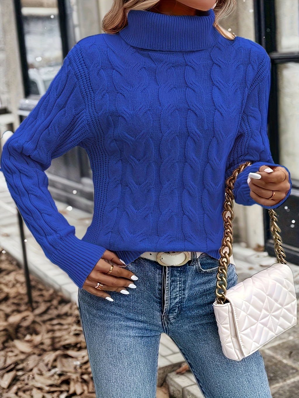 Cozy Cable-Knit Turtleneck Sweater