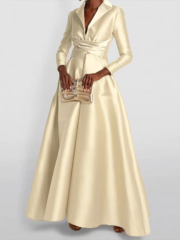 Gold A-Line Maxi Dress