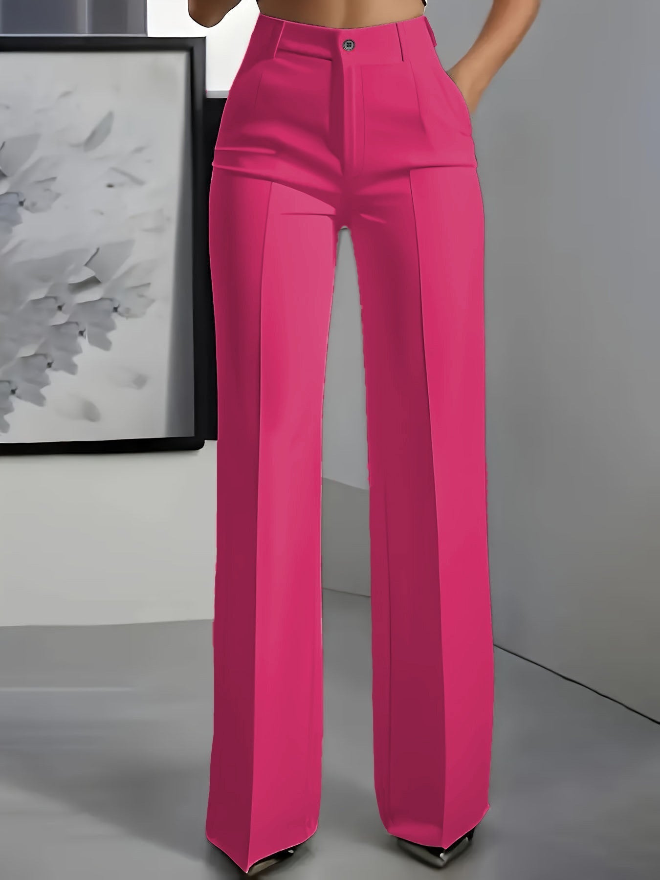 Pink wide-leg tailored Pants