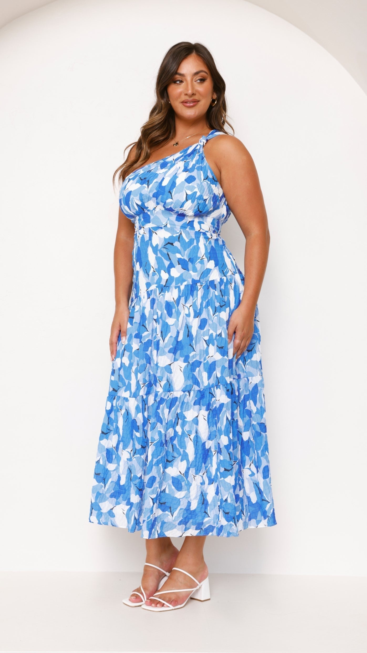 Floral One Shoulder Wedding Guest Maxi Dress
