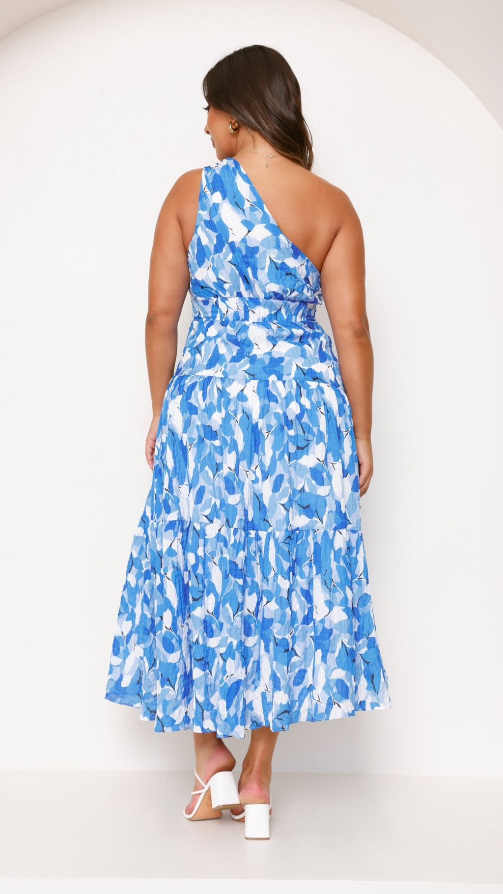Floral One Shoulder Wedding Guest Maxi Dress