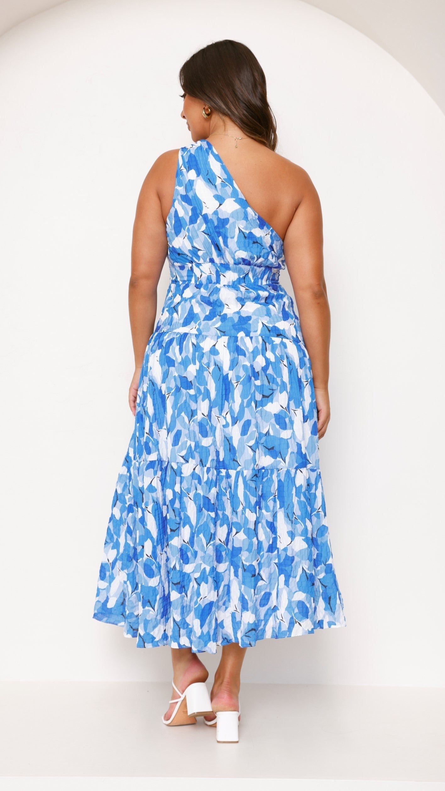 Floral One Shoulder Wedding Guest Maxi Dress