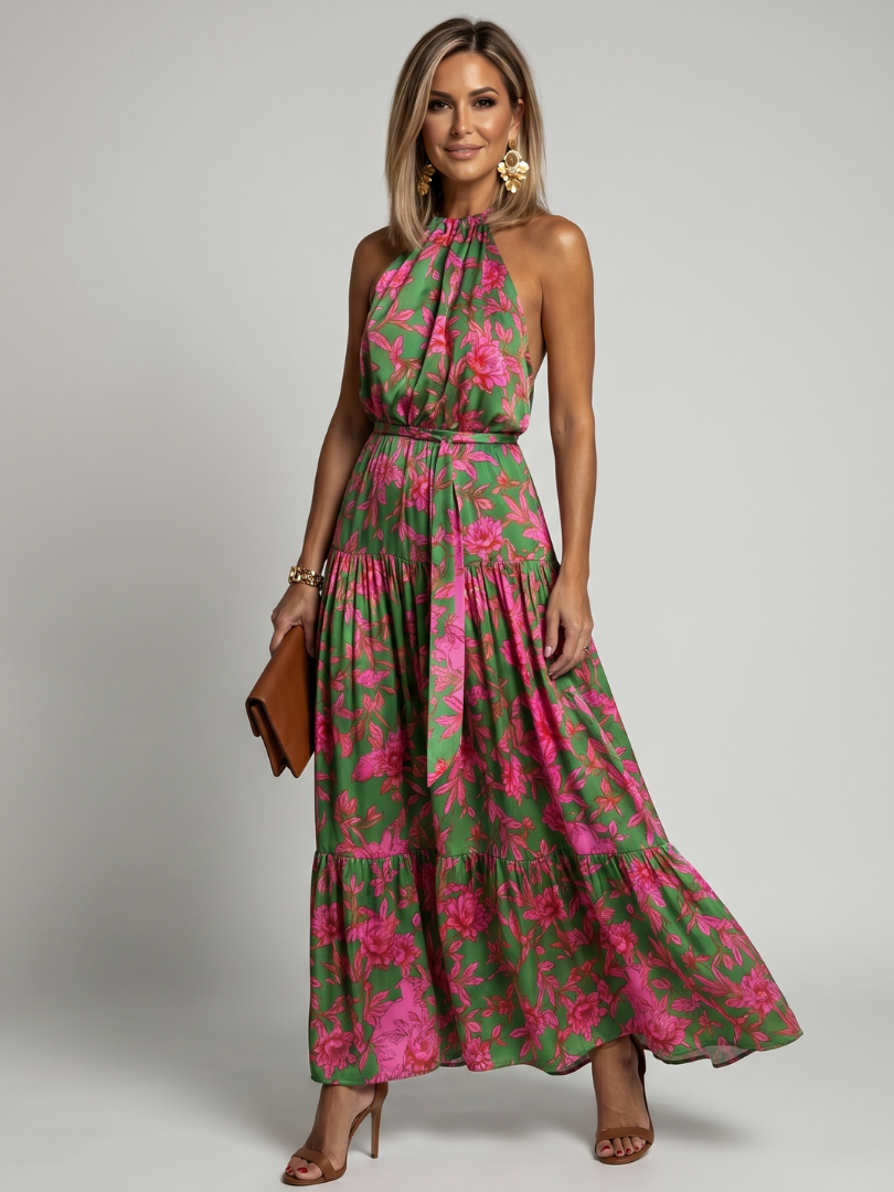 Rowen - Draped Halter Midi Dress