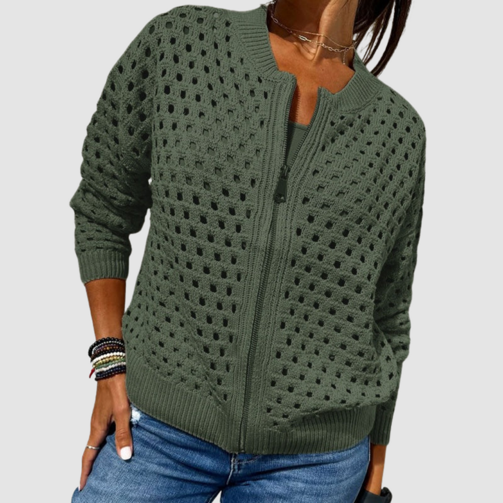 Beige Classic Knit Cardigan