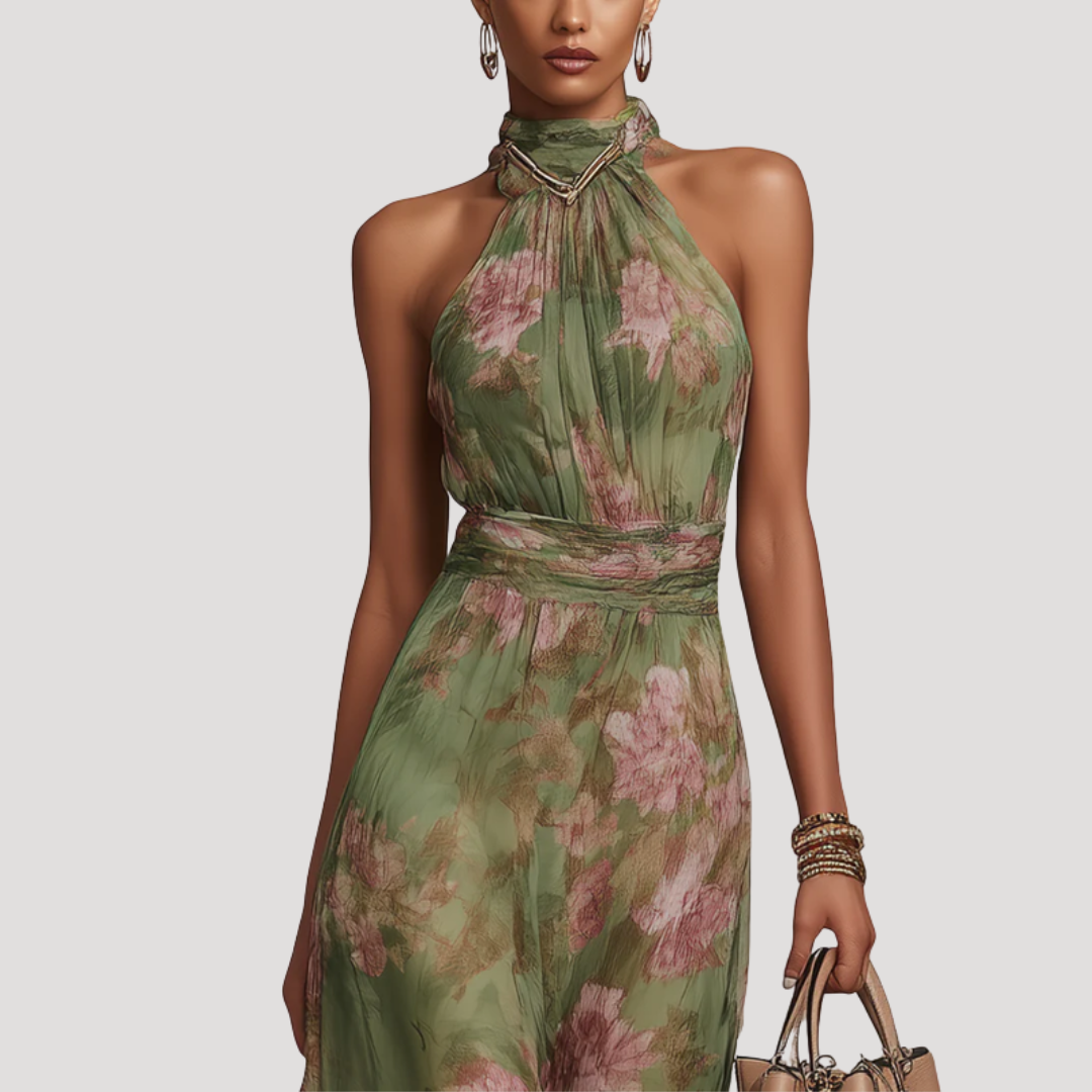 Floral Flattering Wedding Guest Maxi Dress