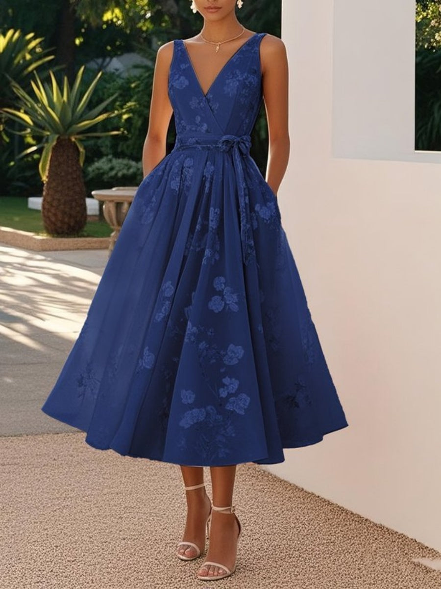 Floral Sleeveless V Neck Maxi Dress Summer