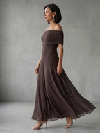 June - Off Shoulder Draped Midi Dress