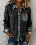 Gray Cable-knit Sweater, front view