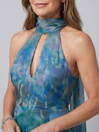 Juniper - Keyhole Halter Sleeveless Maxi Dress