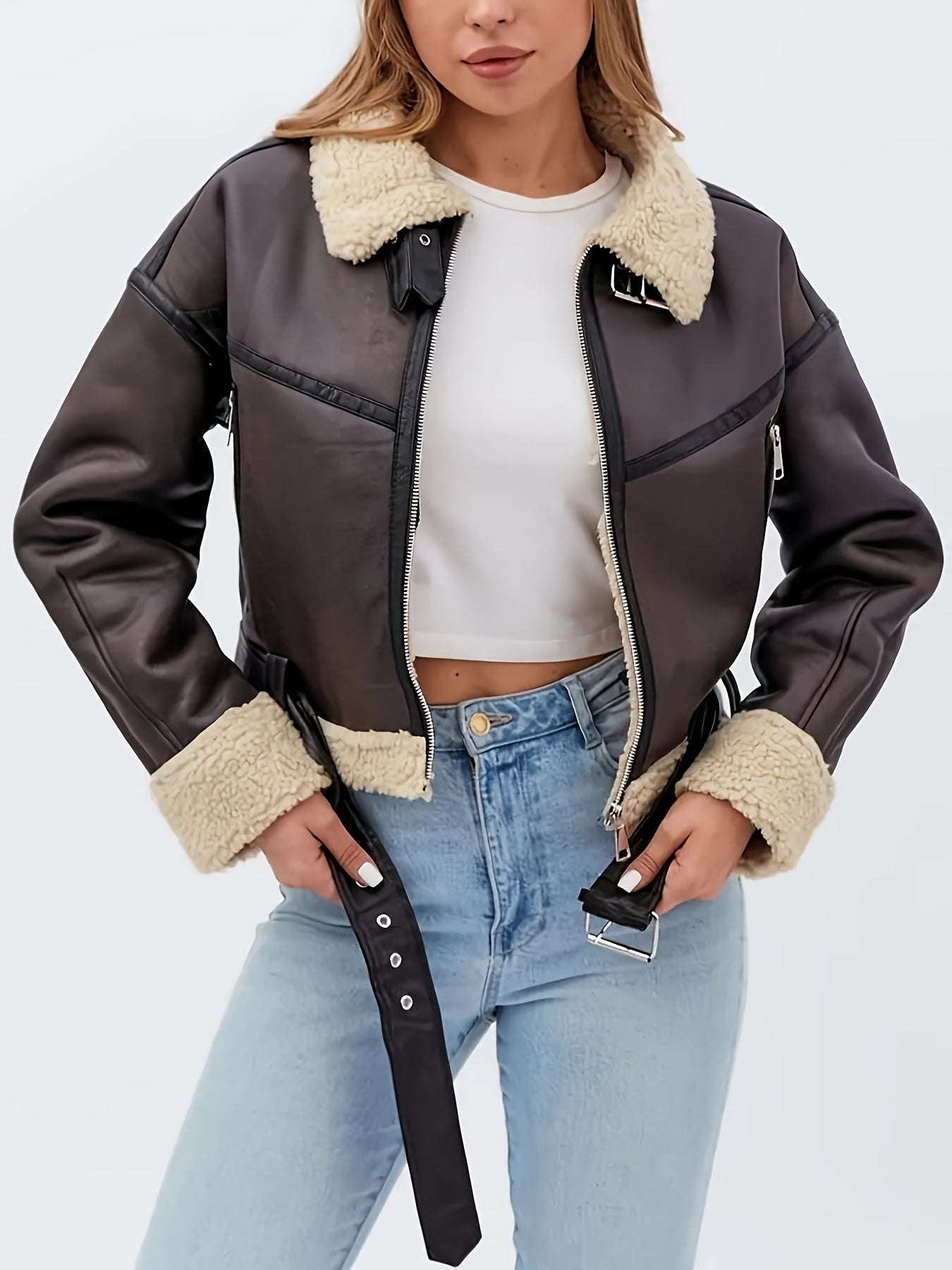 Coffee Brown Moto Jacket