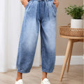 Light Blue Relaxed Barrel Jeans