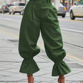 Fern Green ruffled-hem wide-leg Pants, front view