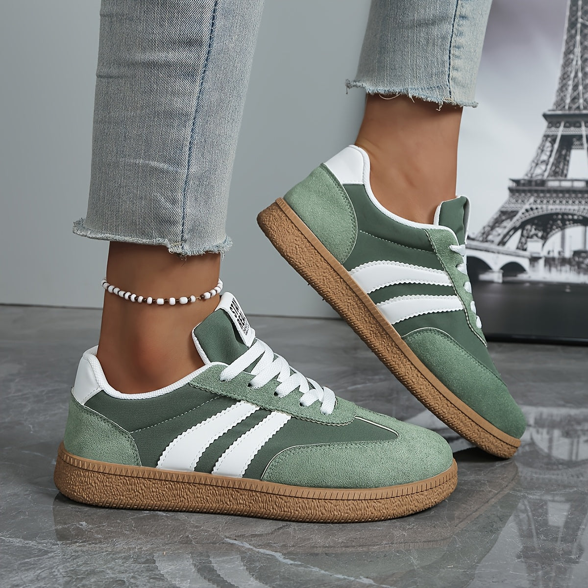 Green classic lace-up Sneakers