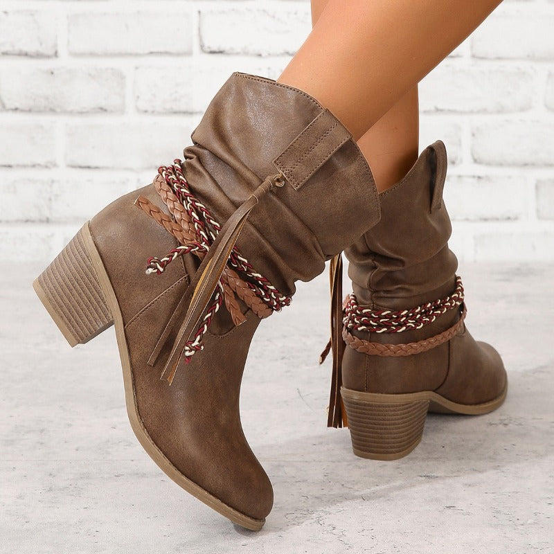 Maroon western cowboy festival Boots