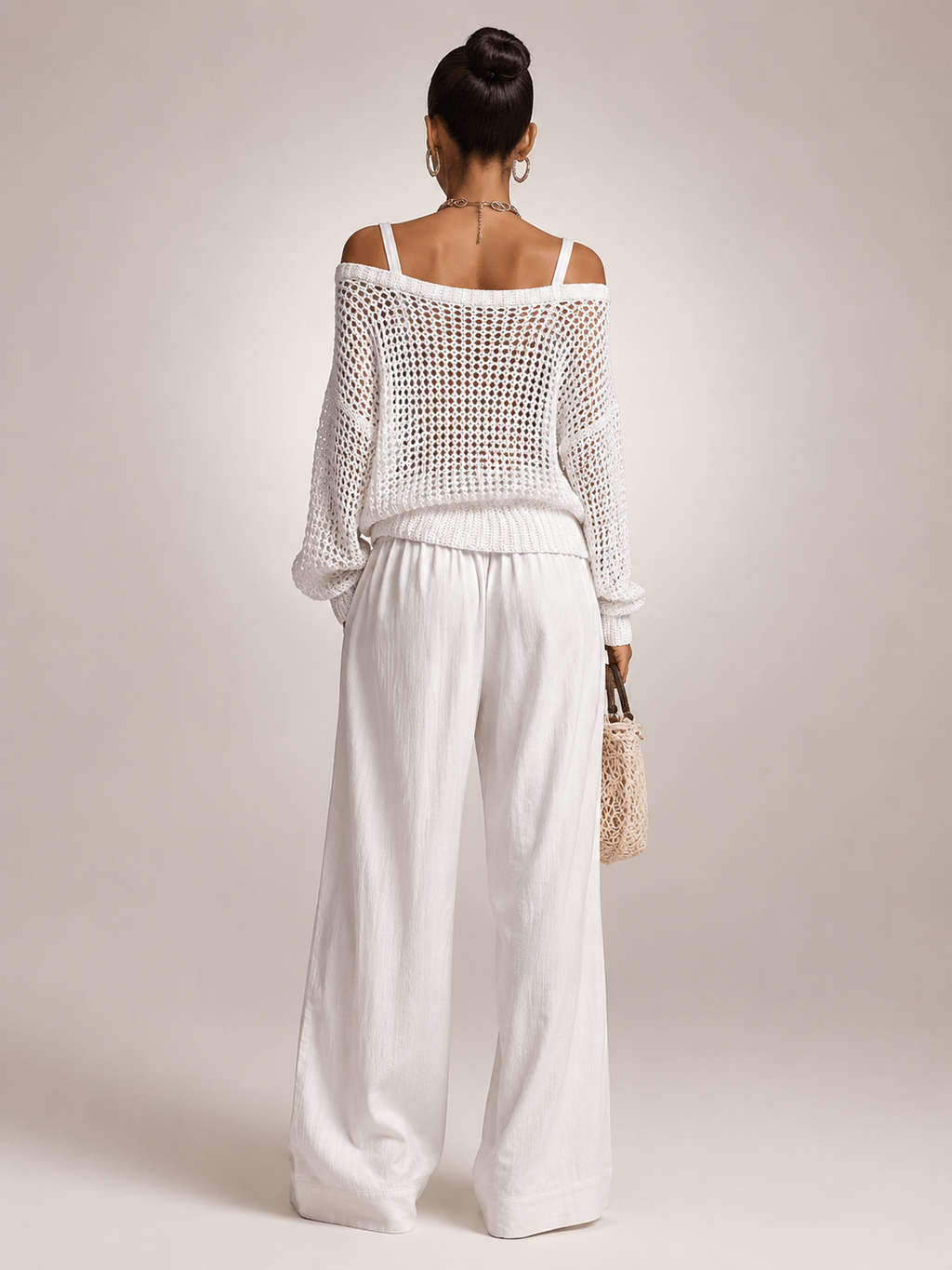 Off-shoulder knit co-ord set