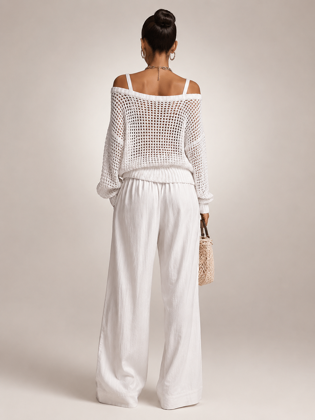 Off-shoulder knit co-ord set