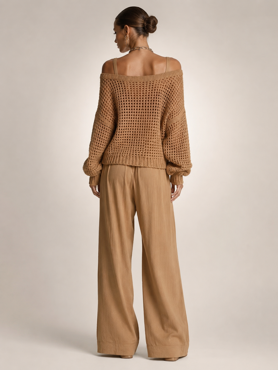 Off-shoulder knit co-ord set