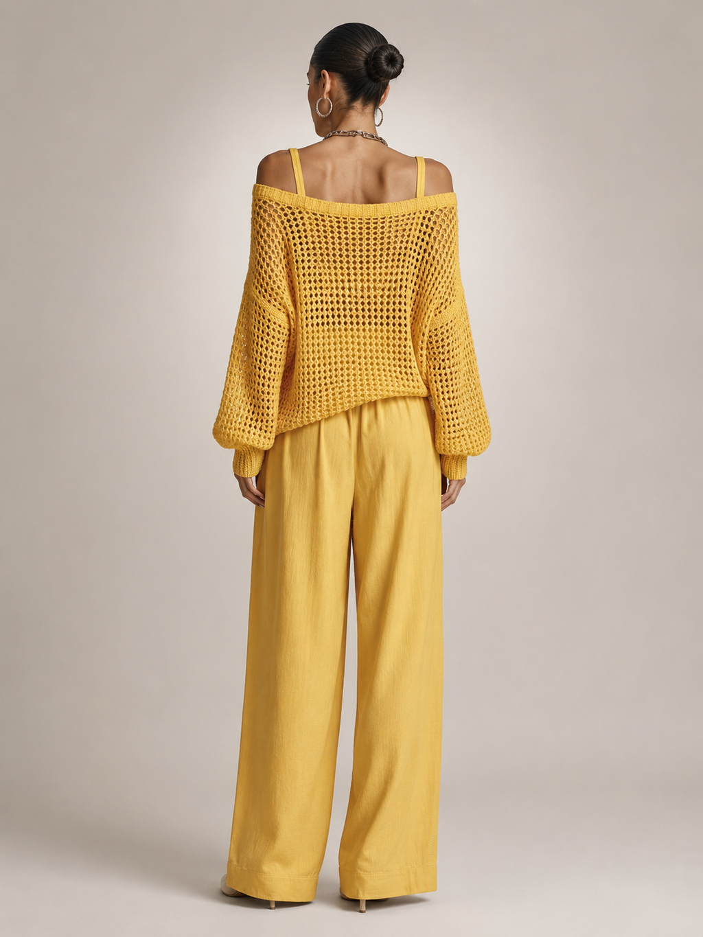 Off-shoulder knit co-ord set