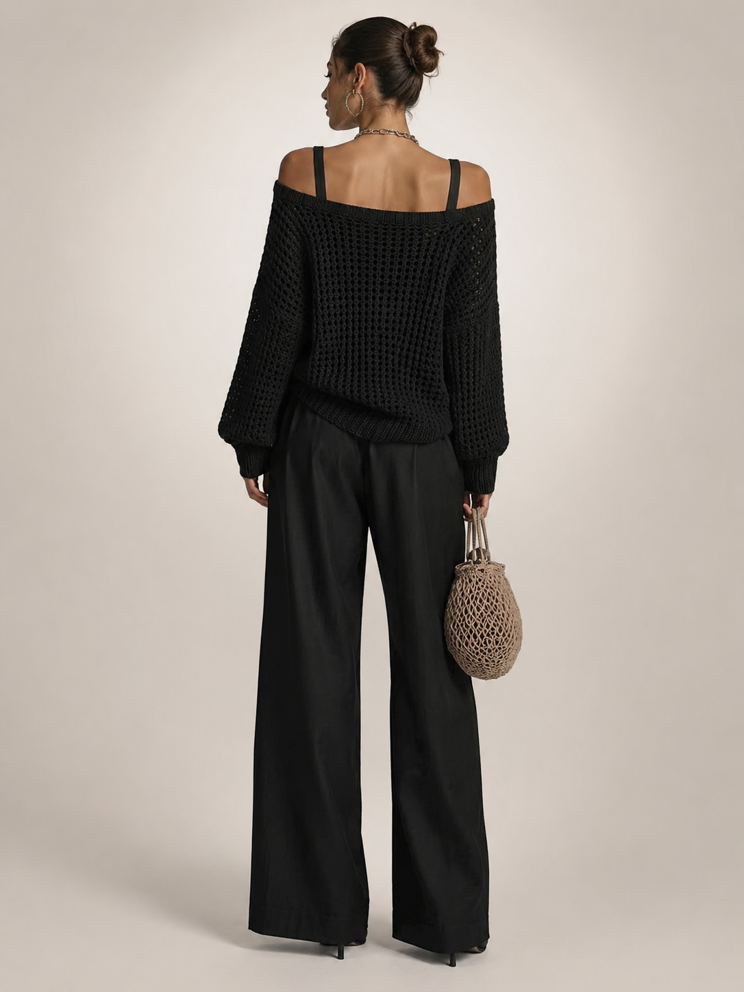 Off-shoulder knit co-ord set