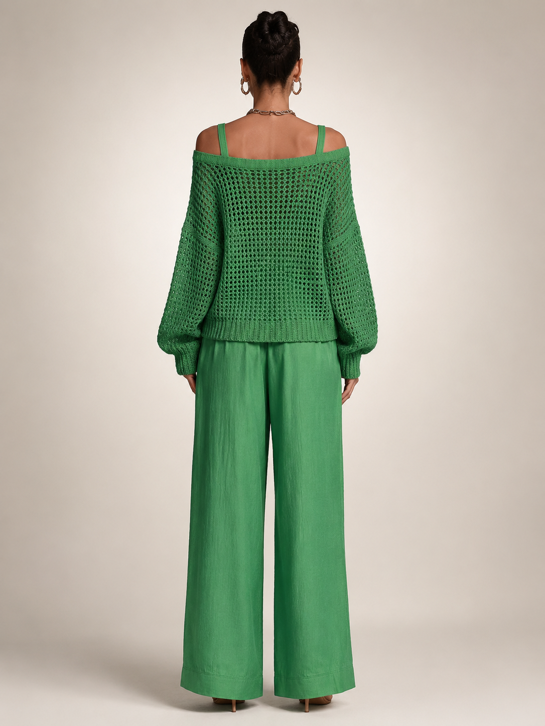 Off-shoulder knit co-ord set