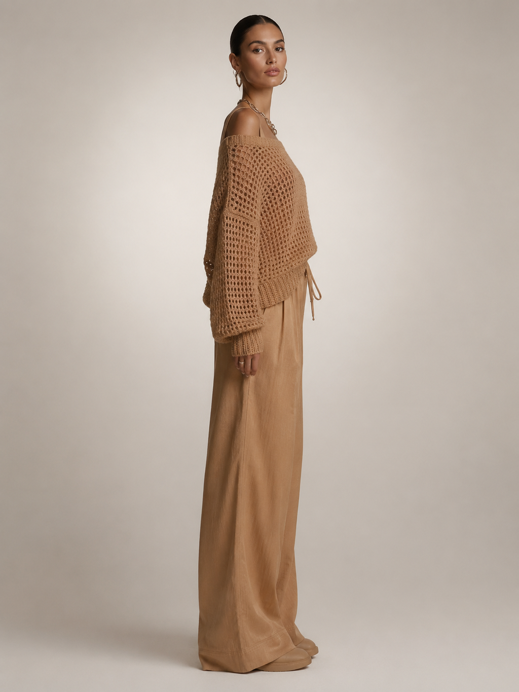 Off-shoulder knit co-ord set