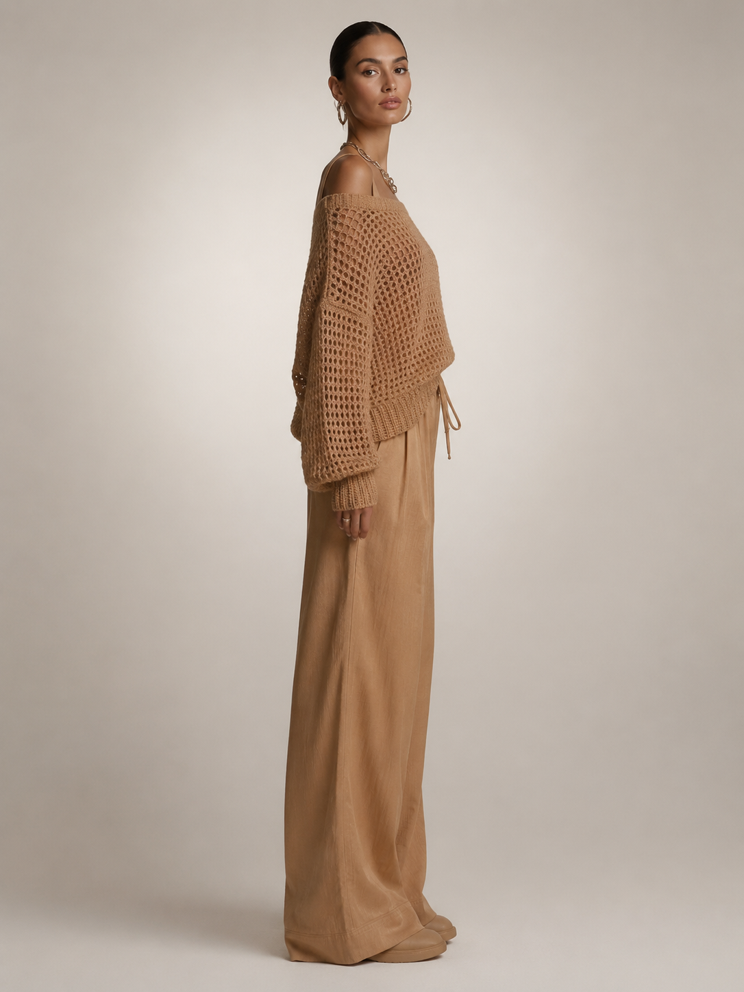 Off-shoulder knit co-ord set