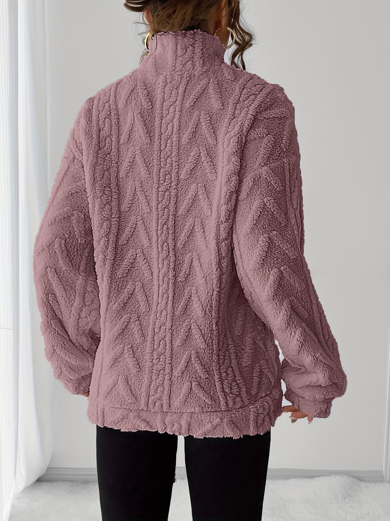 Cream cozy textured pullover