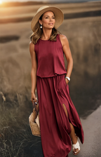 Florence | Women's Elegant Round Neck Sleeveless Summer Dress