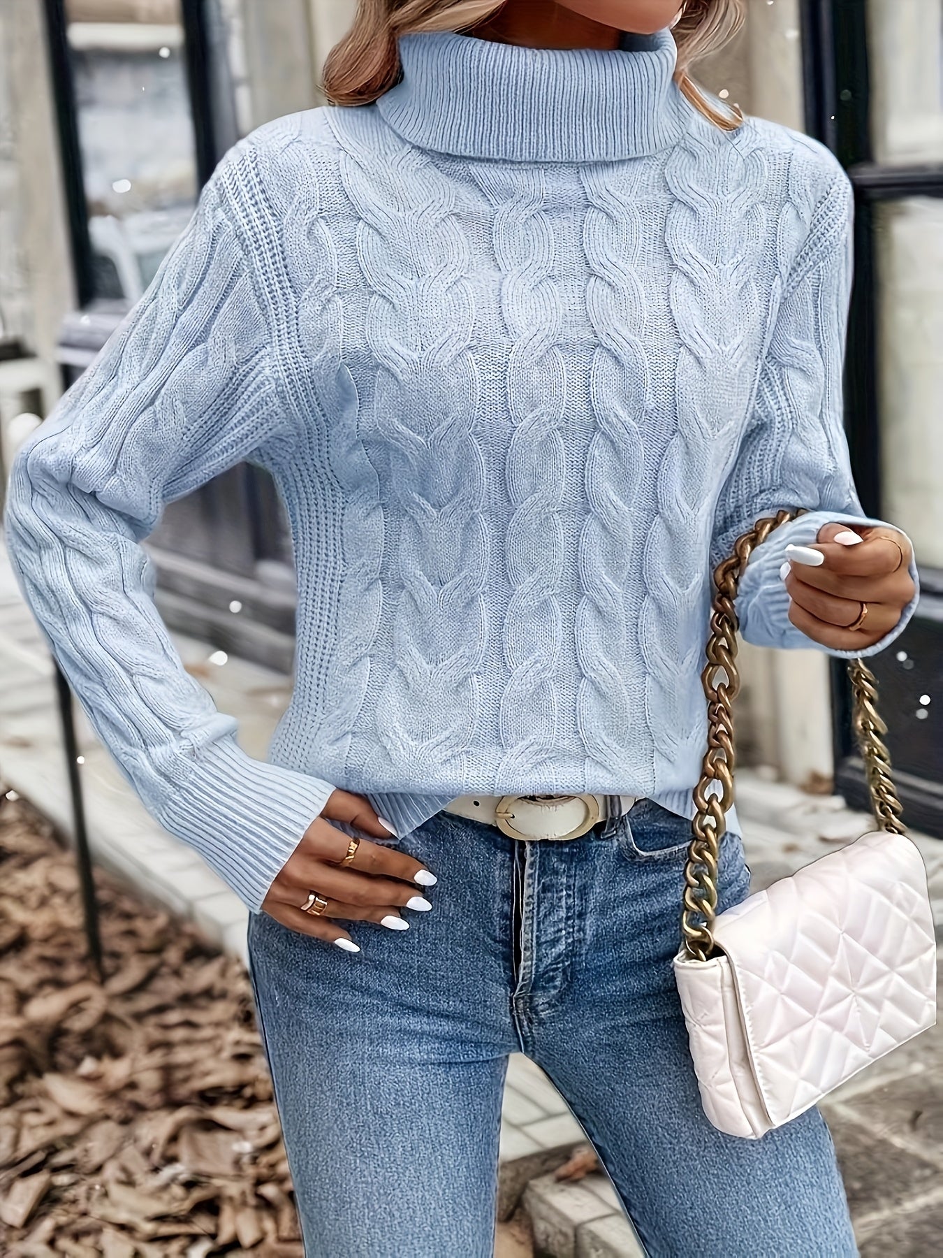 Cozy Cable-Knit Turtleneck Sweater