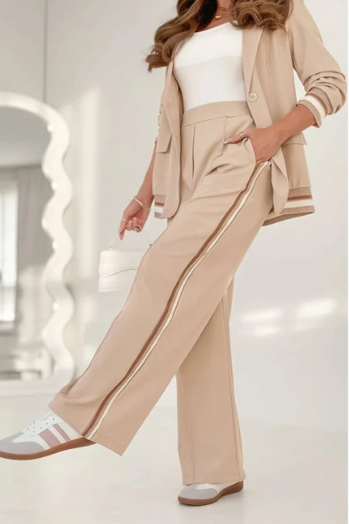 Casual blazer and wide-leg trouser co-ord set