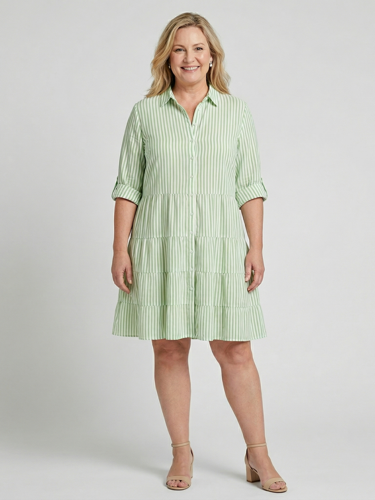 Violet Breezy Striped Midi Dress