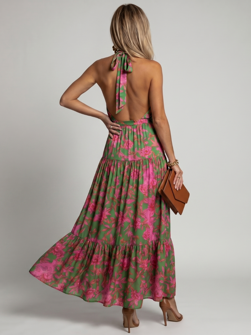 Rowen - Draped Halter Midi Dress