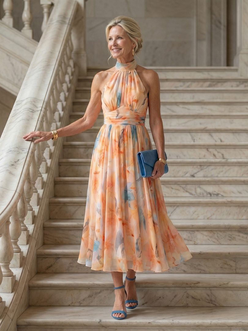 Elin - Soft Halter Midi Dress