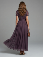 Elia - Gathered Waist Keyhole Maxi Dress