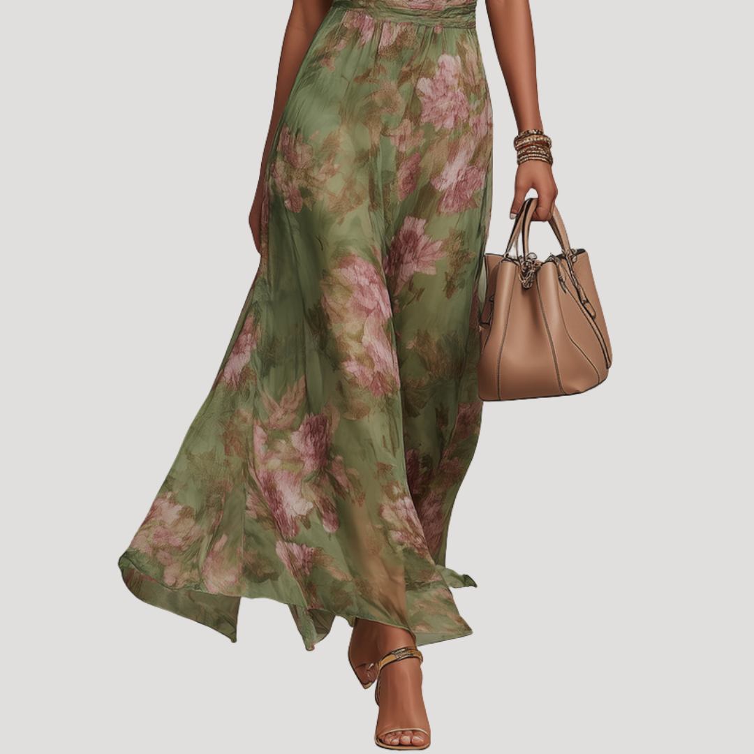 Floral Flattering Wedding Guest Maxi Dress