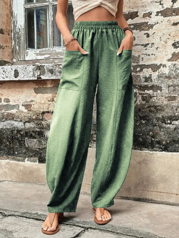 loose fit elastic-waist Pants