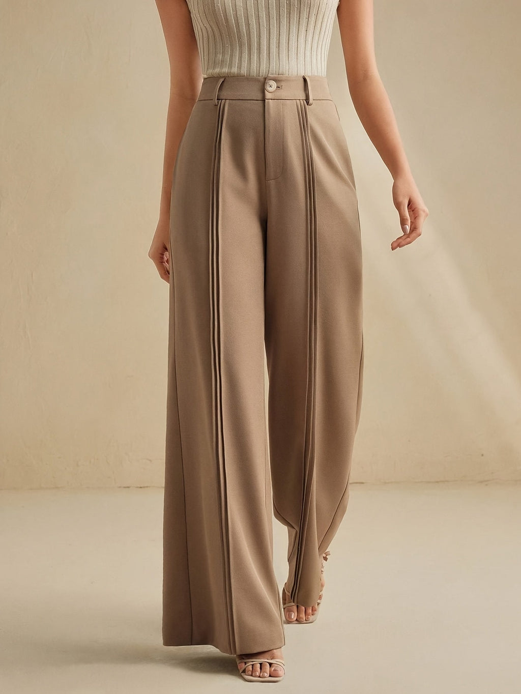 Black pleated wide-leg Pants