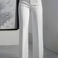 White tailored wide-leg Pants, front view