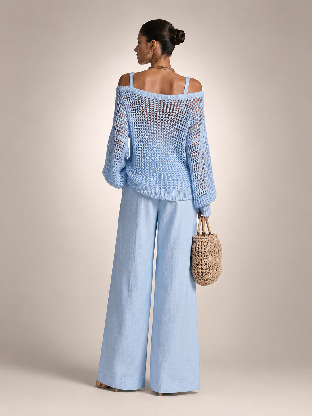 Off-shoulder knit co-ord set