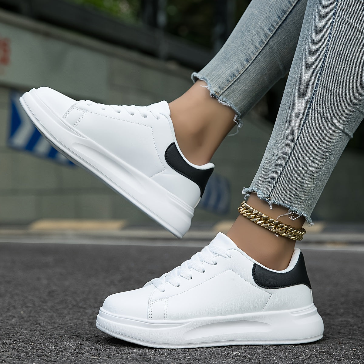 White leather low-top Sneakers
