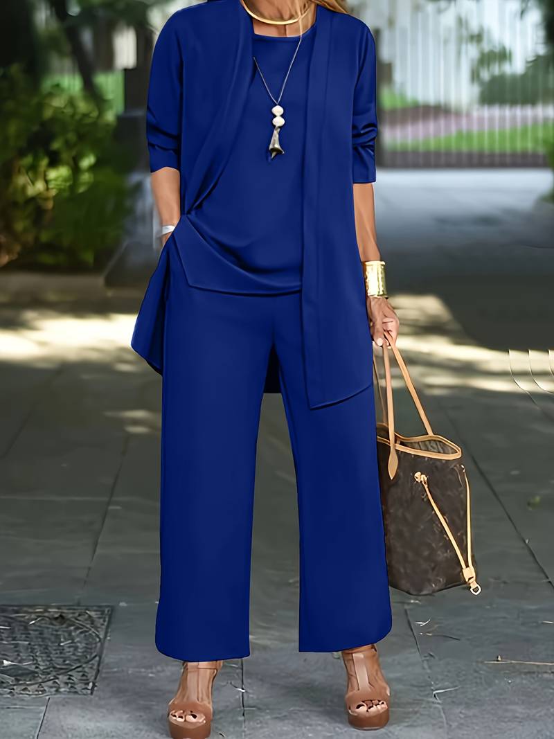 Sandra | Women's Elegant Open-Front 3-Piece Set