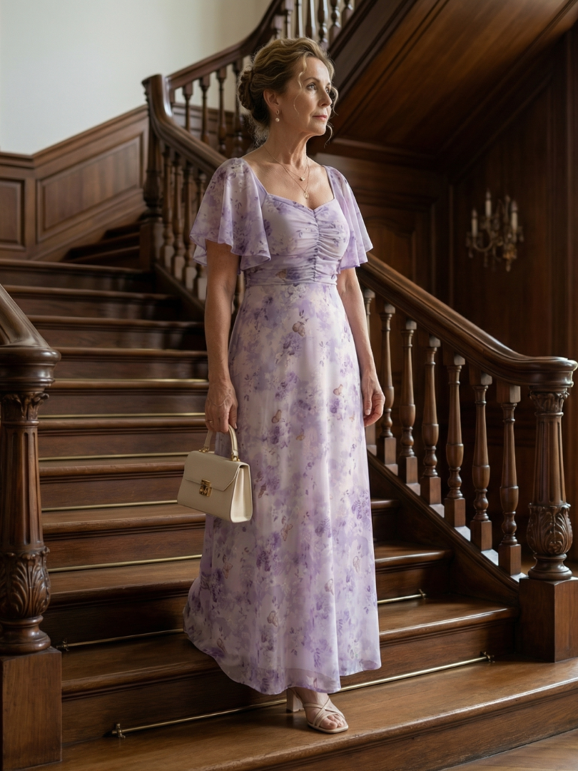 Vaelis - Flutter Sleeve Midi Dress