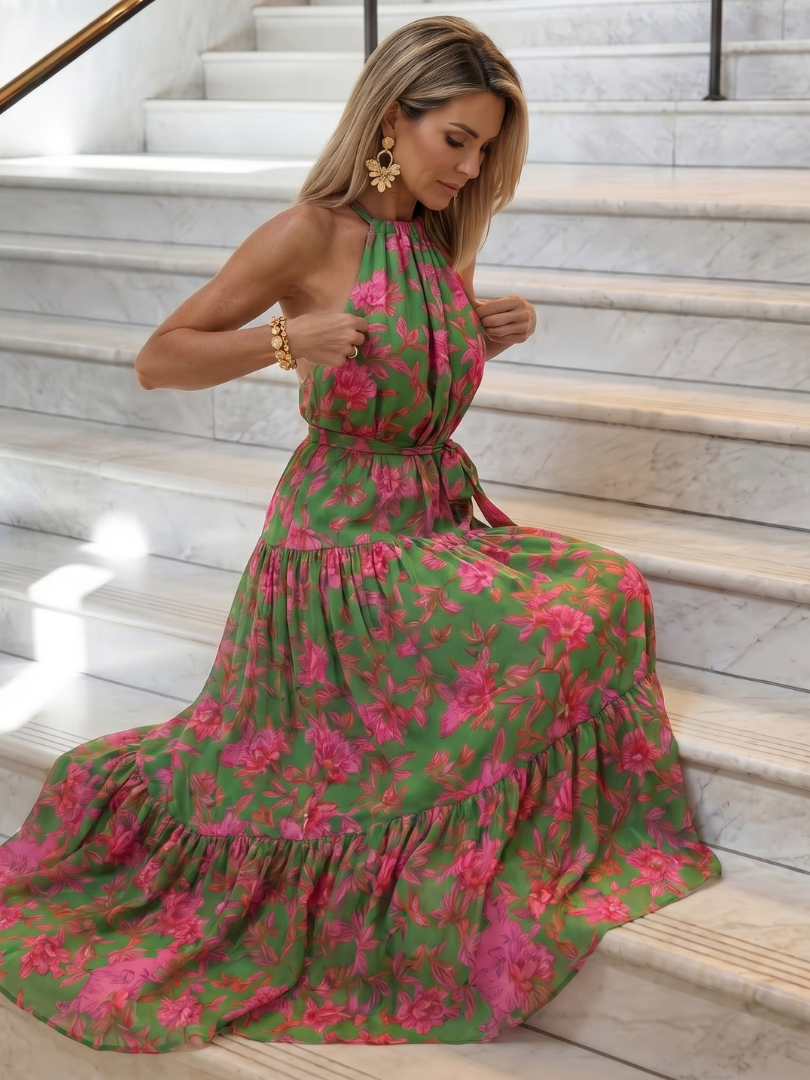 Rowen - Draped Halter Midi Dress