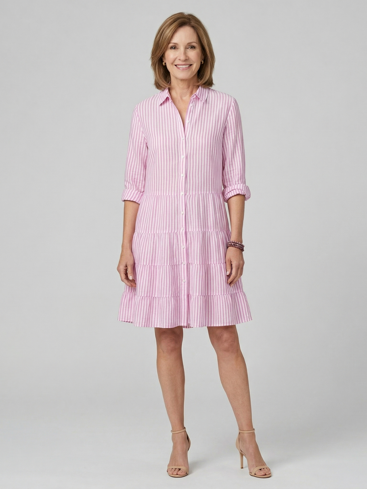 Violet Breezy Striped Midi Dress