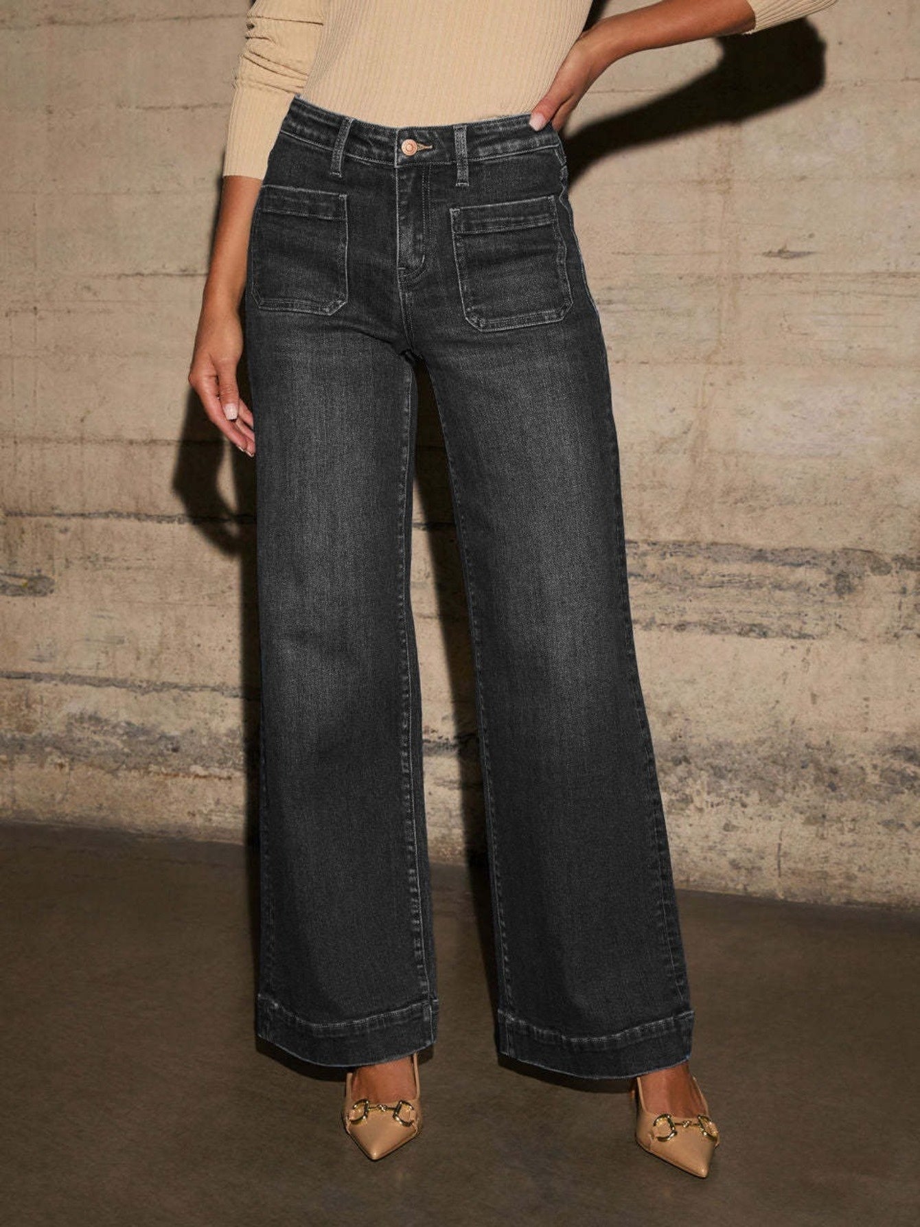 Light Blue Wide Leg Jeans
