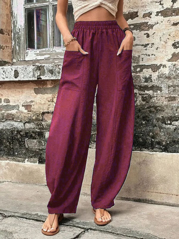 loose fit elastic-waist Pants